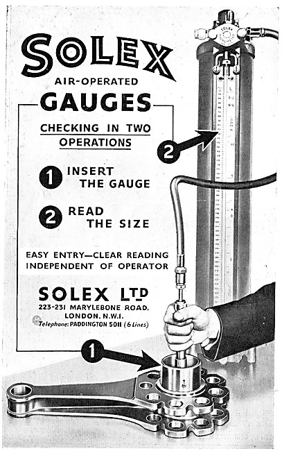 Solex Air Operated Meausuring Gauges                             