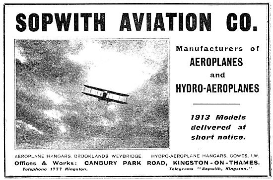 Sopwith Aeroplanes & Hydro-Aeroplanes                            