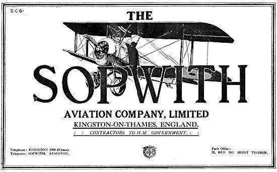 Sopwith Aviation Co. Aircraft Manufacturers                      