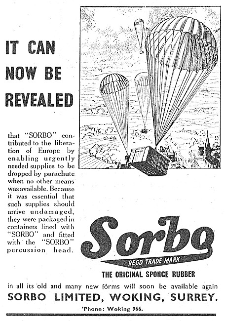 Sorbo Sponge Rubber  Packing For Parachute Cargo Drops           