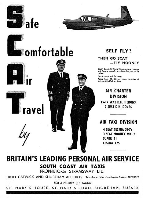 SCAT -South Coast Air Taxis. Gatwick & Shoreham. 1965            