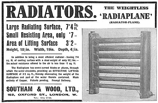 Southam & Wood Aeroplane Engine Radiators                        