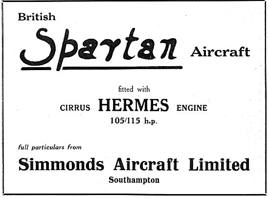 Simmonds Spartan Aircraft - Southampton                          