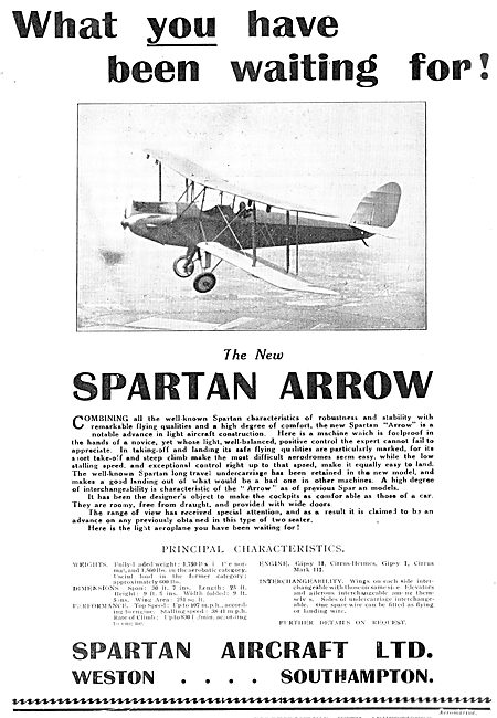 The New Simmonds Spartan Arrow Aircraft                          