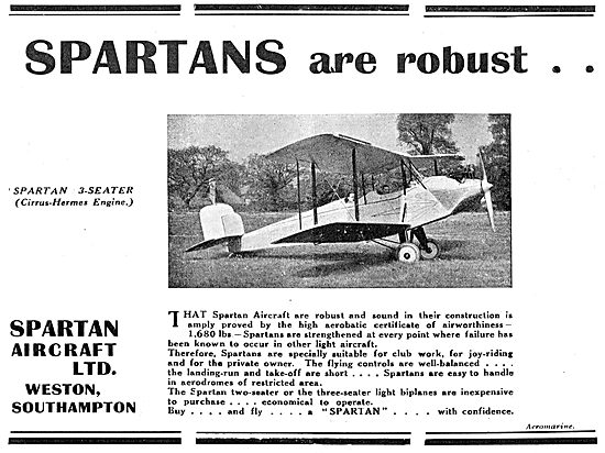 Simmonds Spartan Aircraft  Are Robust                            