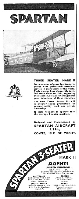 Spartan Three Seater Mark II Aeroplane G-ABTR                    