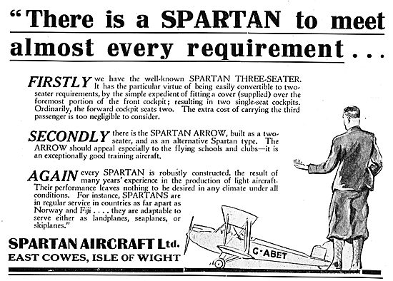 Spartan Arrow Aircraft                                           