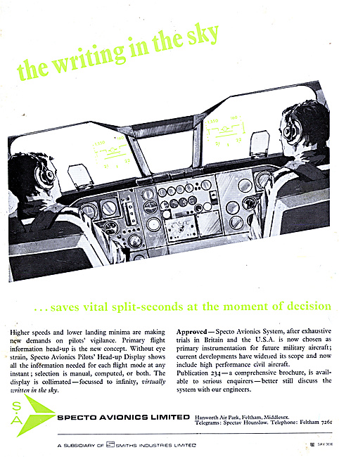 Specto Avionics Head-Up Displays 1967                            