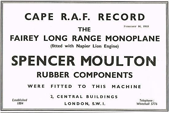 Spencer Moutlon Rubber Components On The Fairey Long Range Monopl