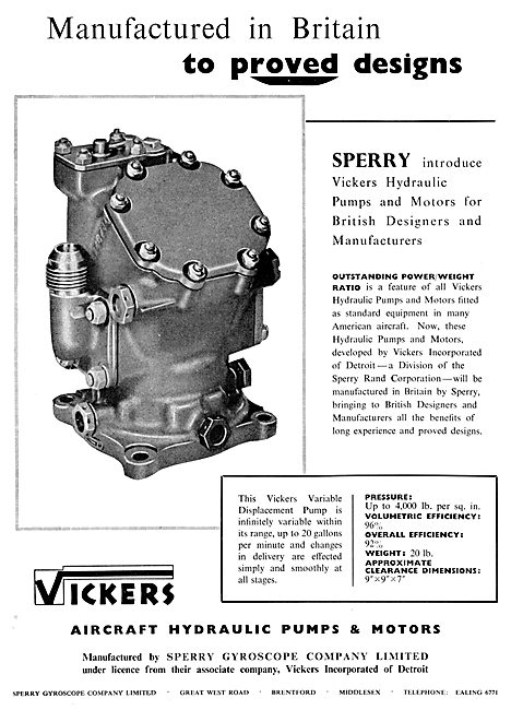 Sperry Vickers Hydraulic Pumps & Motors                          