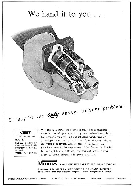 Sperry Vickers Hydraulic Pumps & Motors                          