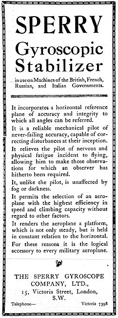 Sperry Gyroscopic Stabilizer 1916                                