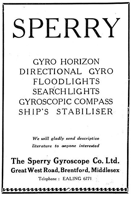 Sperry Aircraft Instruments & Airfield Lighting 1932             