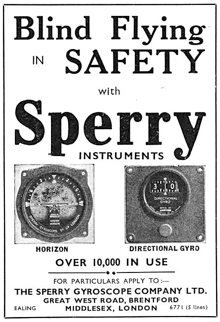 Sperry Blind Flying Instruments 1935                             