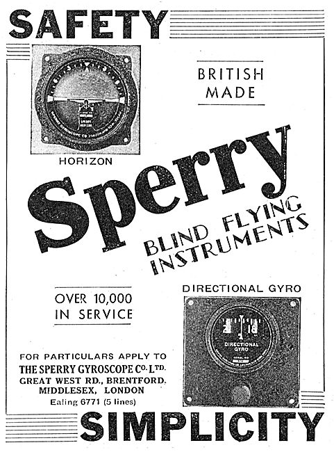 Sperry Blind Flying Instruments - Horizon Directional Gyro       
