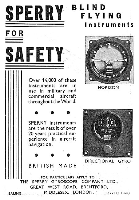 Sperry Blind Flying Instruments - Horizon Directional Gyro       