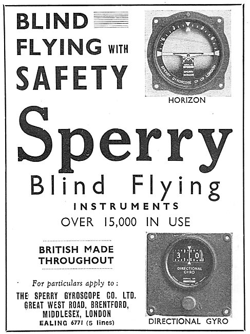 Sperry Blind Flying Instruments - Horizon Directional Gyro       