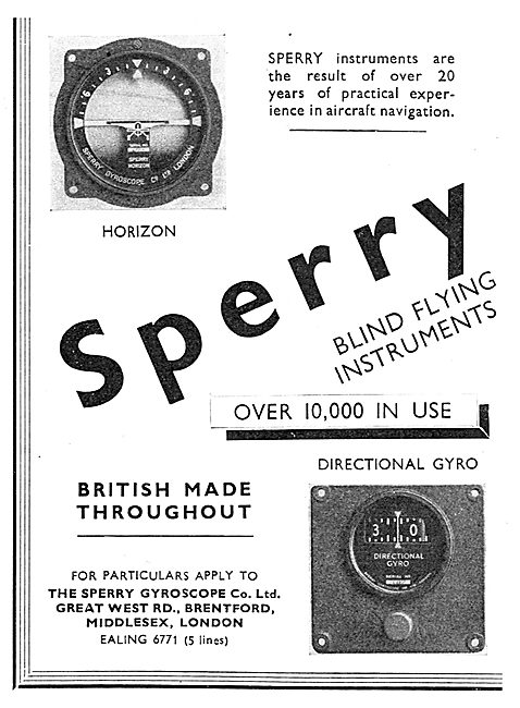 Sperry Blind Flying Instruments - Horizon Directional Gyro       