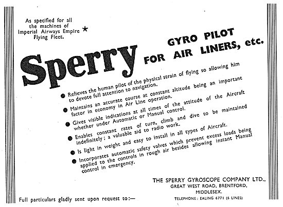 Sperry Blind Flying Instruments - Sperry Gyro Pilot              
