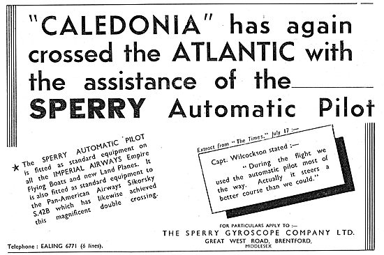 Sperry Automatic Pilot - Imperial Airways Caledonia              