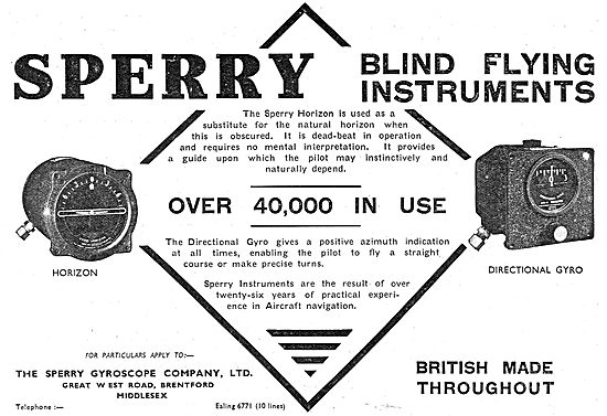 Sperry Blind Flying Aircraft Instruments                         