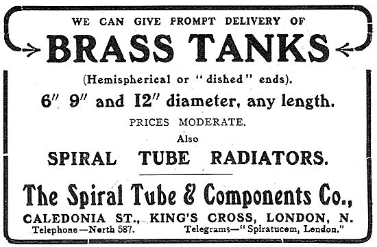 Spiral Tube Aeroplane Radiators & Brass Tanks                    