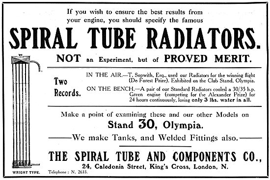 Spiral Tube Aero Engine Radiators, Tanks & Welded Fittings       