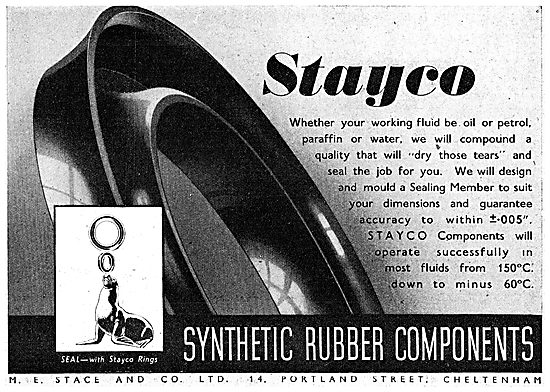 M.E.Stace & Co. Stayco Synthetic Rubber Components - Seals       