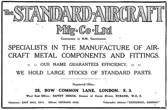 Standard Aircraft Manufacturing - Aircraft Components            