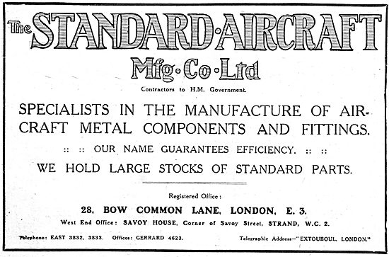 Standard Aircraft Manufacturing - Aircraft Components            