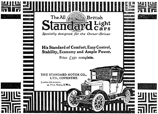 Standard Motor Cars. Standard Light Cars. 1919                   