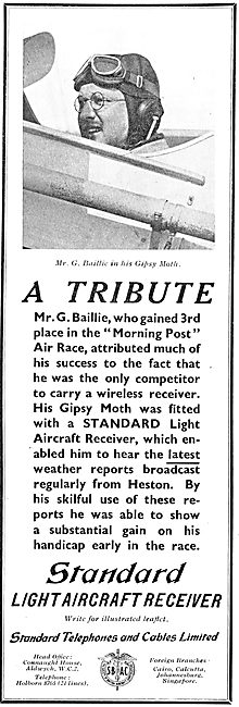 G.Baillie Endorses The Standard Light Aircraft Wireless Receiver 