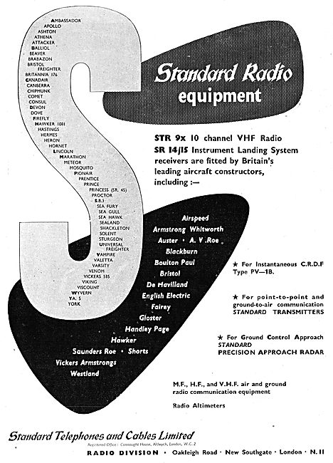 Standard Radio STC Air & Ground Radio Equipment. VHF HF MF       
