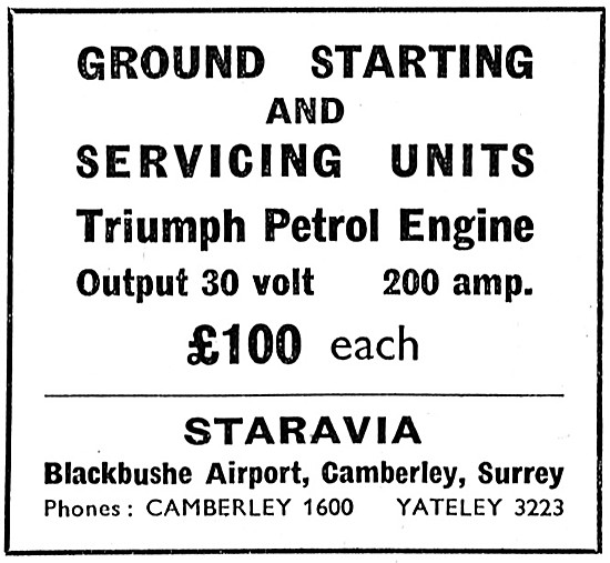 Staravia. Blackbushe - Aircraft Spares & Equipment Stockists     