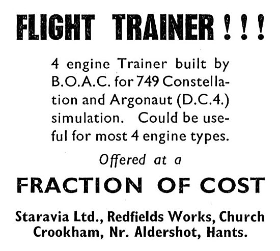 Staravia - BOAC 749 Constellation & DC4 Flight Trainers          