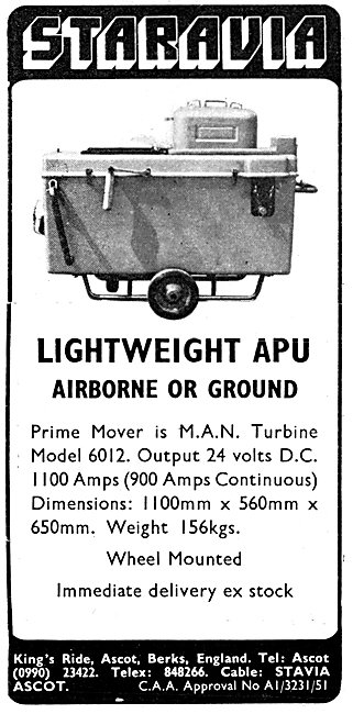 Staravia Lightweight APU Airborne Or Ground. M.A.N. APU          