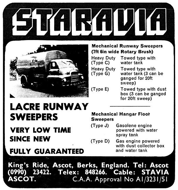 Staravia Aircraft Handling Equipment - Lacre Runway Sweeper      