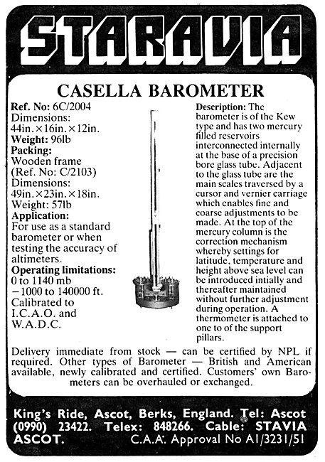 Staravia Casella Barometer                                       