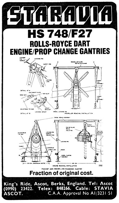 Staravia Rolls-Royce Dart Engine Prop Change Gantries            