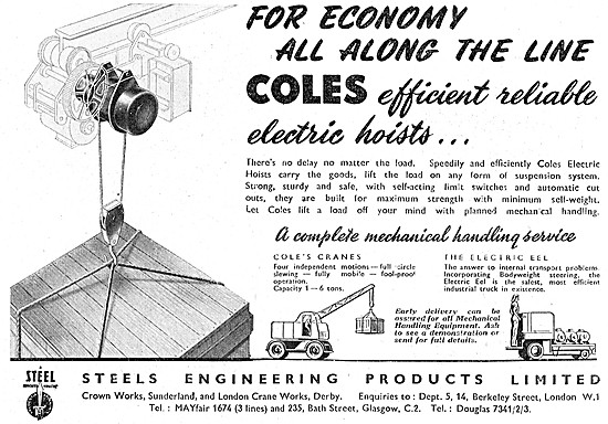 Steels Engineering Products Coles Cranes & Electric Hoists       