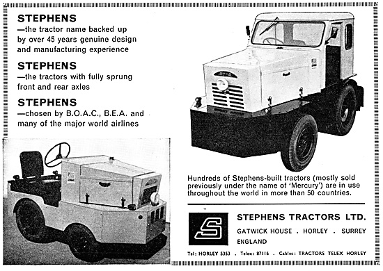 Stephens Aircraft Tugs & Airfield Tractors. Mercury Tugs         