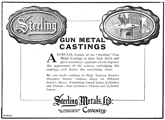 Sterling Metals Gun Metal Castings  1918                         