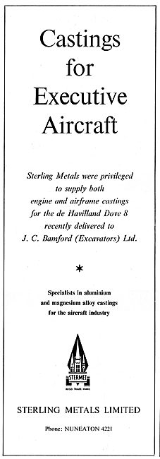 Sterling Metals Castings For Executive Aircraft. DH Dove MK8     