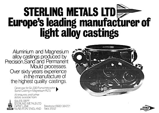 Sterling Metals. Birmid Castings                                 