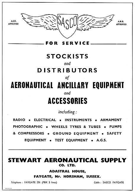 Stewart Aeronautical Supply: SASCO Aircraft Supplies In Stock    