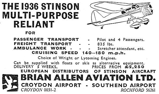 Stinson Reliant - Brian Allen Aviation                           