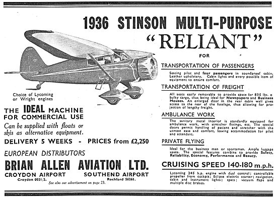 Stinson Reliant - Brian Allen Aviation                           