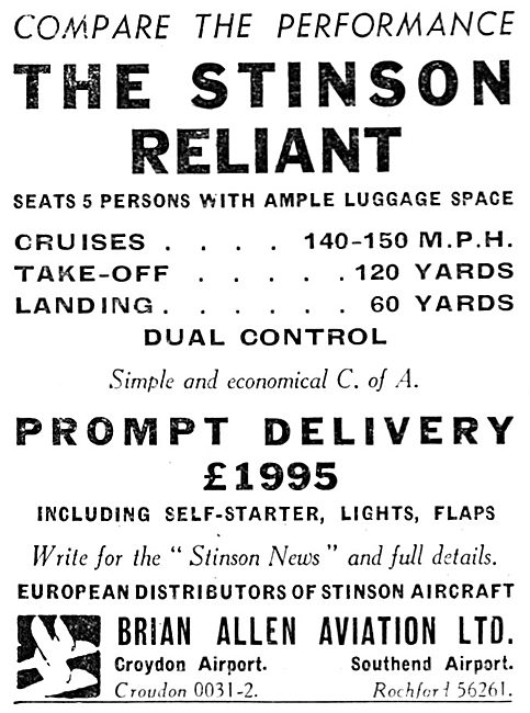 Stinson Reliant - Brian Allen Aviation                           