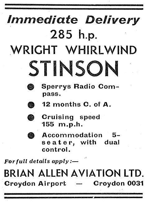 Stinson 285 HP Wright Whirlwind - Brian Allen                    