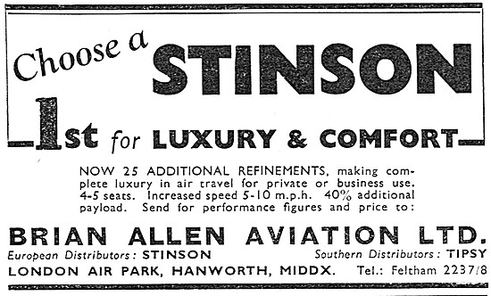 Stinson Aircraft - Brian Allen Aviation. Hanworth                